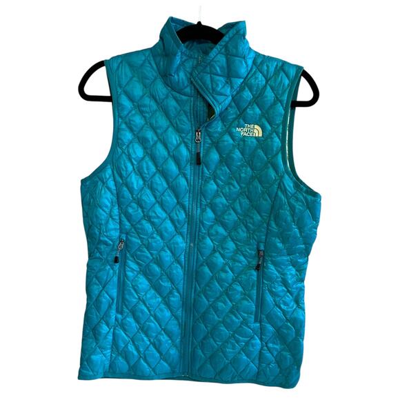 The North Face Thermoball Insulated Quilted Puffer Vest Turquoise Size Small - Picture 1 of 9